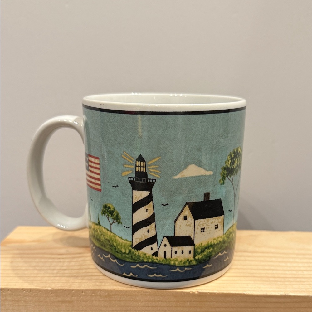 Warren Kimble 1998 Coastal Breeze Sakura Coffee Mug Light House Scene